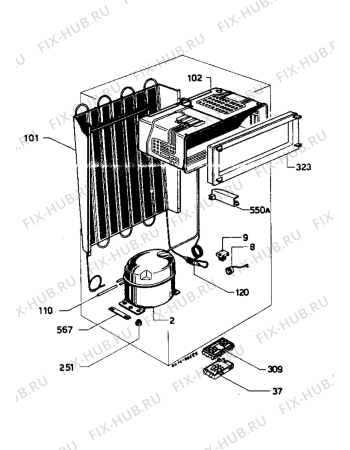 Взрыв-схема холодильника Zanussi Z31G - Схема узла Cooling system 017